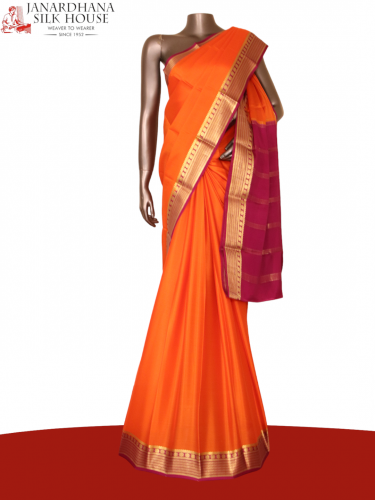 Contrast Classic Mysore Crepe Silk Saree